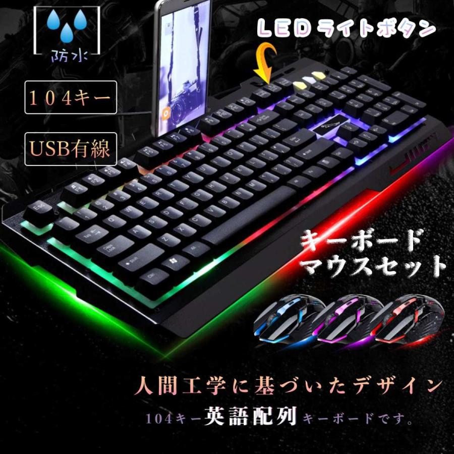 黒い光る✨ゲーミングPC✨キーボードマウスセット✨RTX3080 ゲーミングキーボード マウスセット [GX300] 有線 使いやすい 打ち
