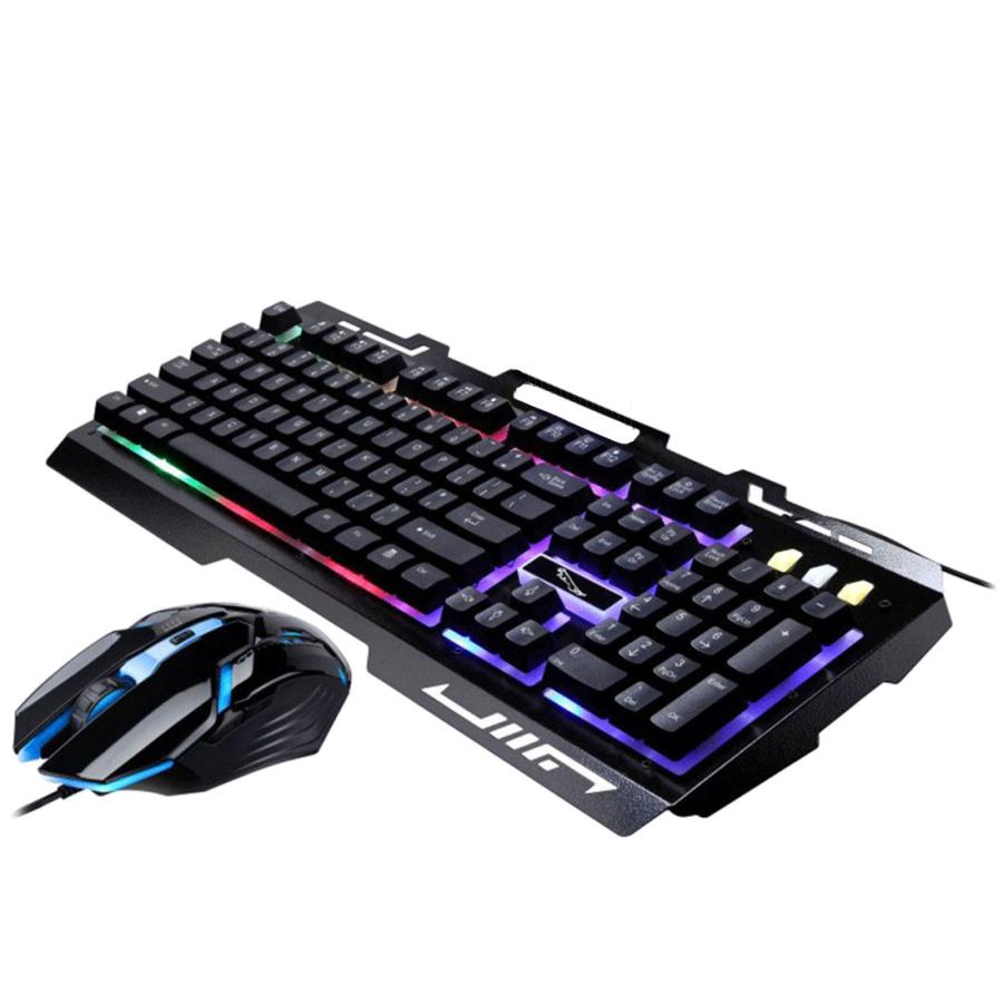 ゲーミング キーボード マウス セット メカニカル 光る LED ライト