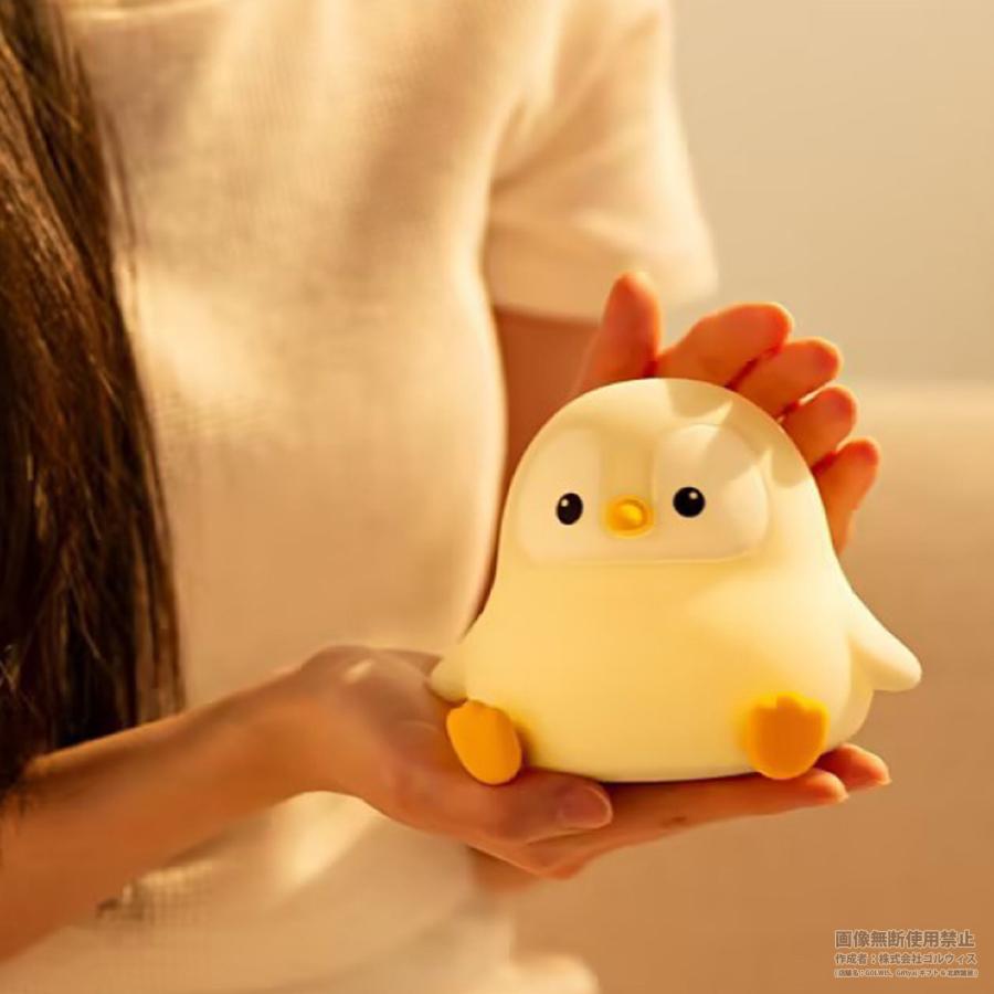 ナイトライト かわいい USB 充電式 ペンギン シリコン 授乳ライト 子供