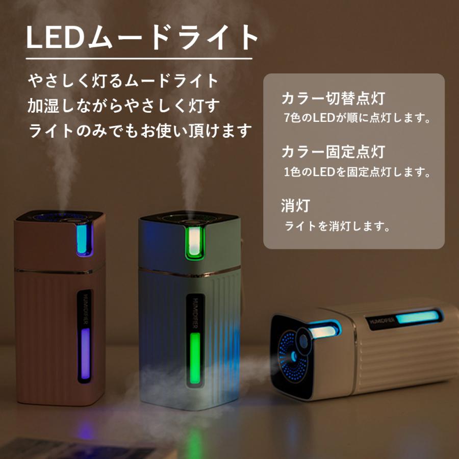 加湿器 卓上 300ml オフィス アロマ おしゃれ usb 超音波 LED ライト