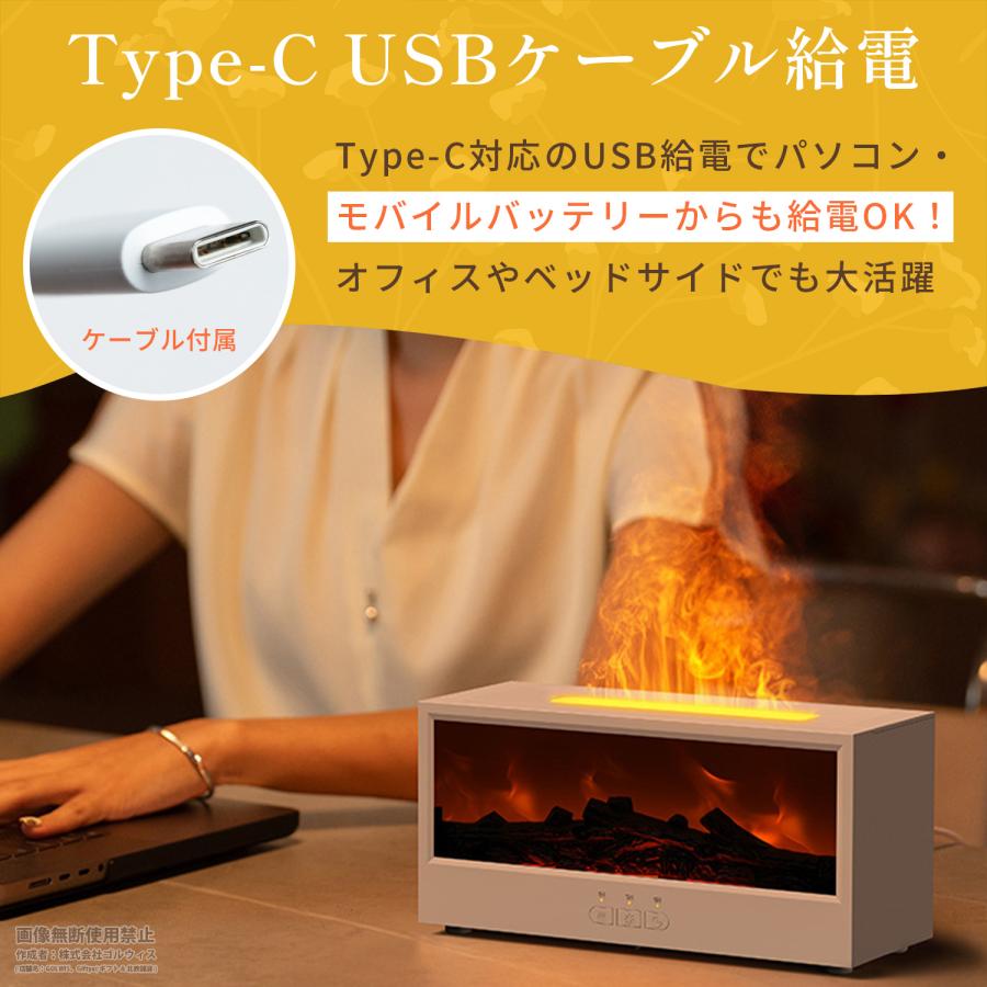 加湿器 卓上 炎演出 暖炉風 焚火風 150ml リモコン アロマ タイマー