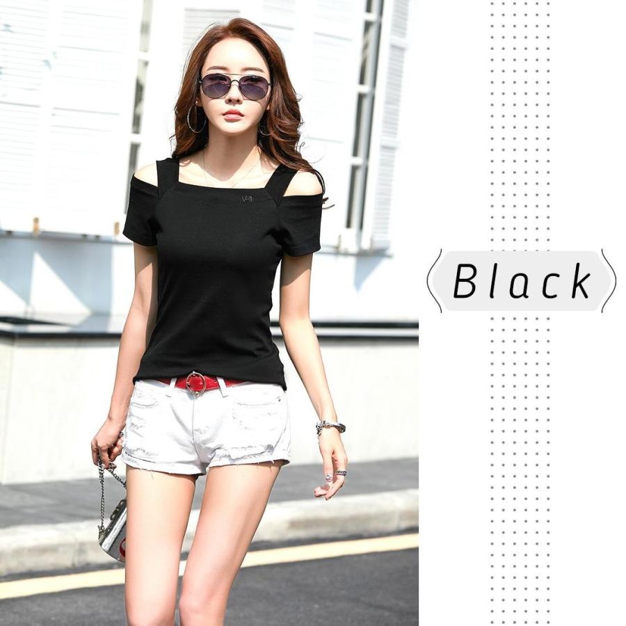 肩あき トップス 半袖 オフショルダー レディース セクシー ギャル カジュアル カットソー Tシャツ 無地 シンプル タイト フェミニン トレンド 女 オープンショ Tops0018 Wo Golwis 通販 Yahoo ショッピング