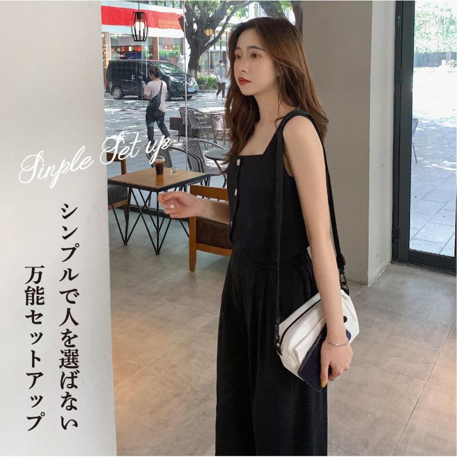 ブラックノースリーブトップス、ベストセット