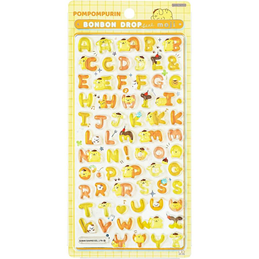 ボンボンドロップシール ポムポムプリン サンリオキャラクターズ 文字