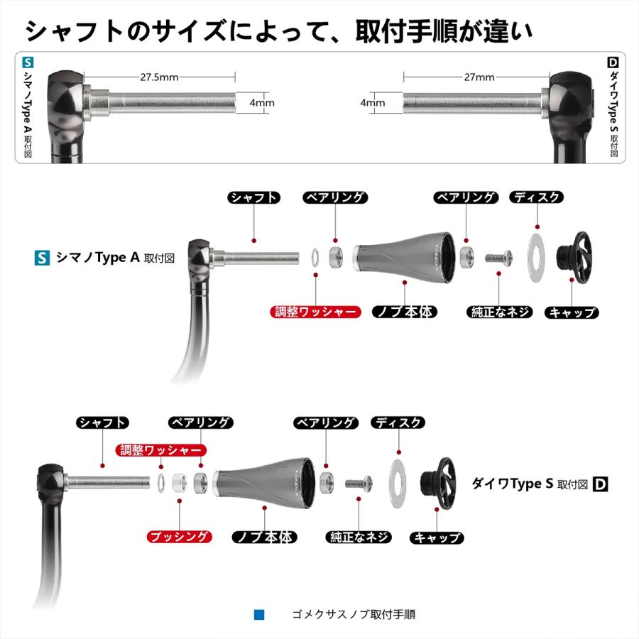 送料無料】ゴメクサス ハンドルノブ 20mm アルミ シマノ Shimano TypeA