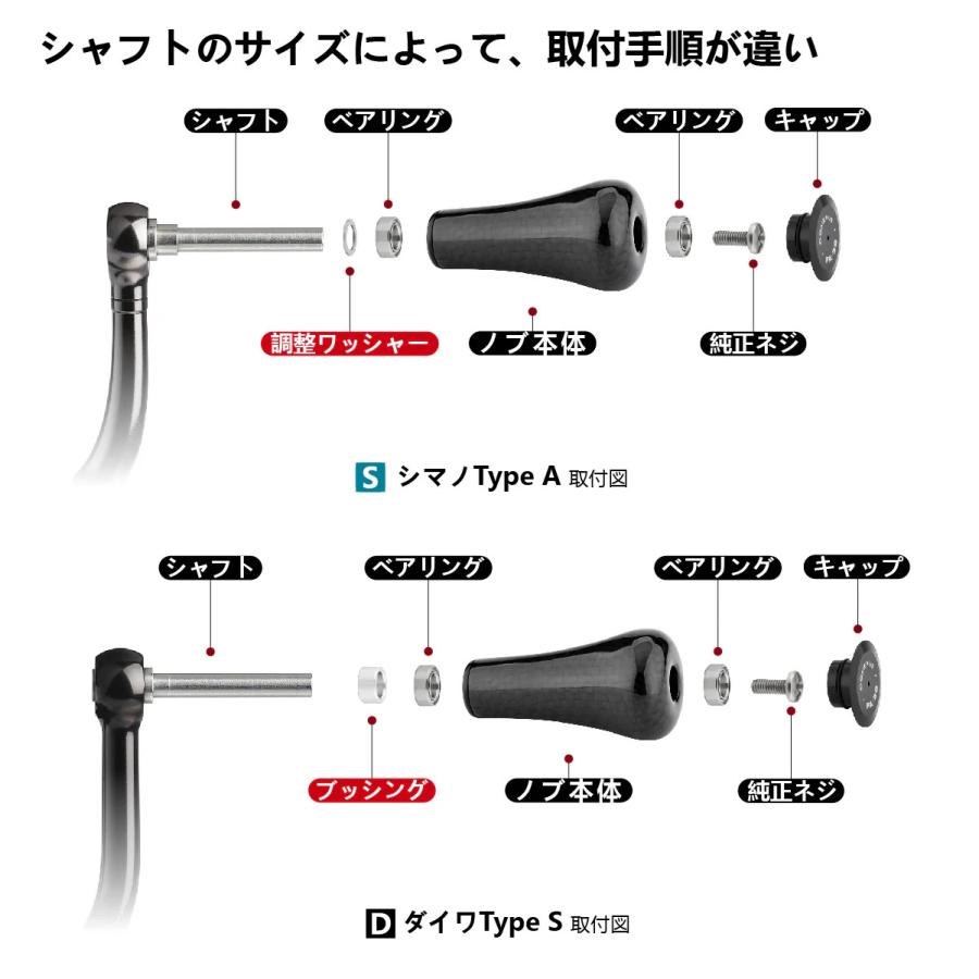 ゴメクサス リール ハンドルノブ 30mm カーボン シマノ Shimano TypeA