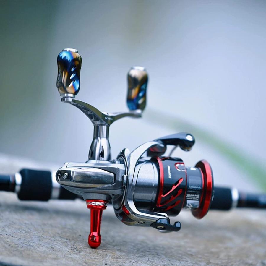 スピニングリール ダブルハンドル 98mm シマノ Shimano ダイワ Daiwa カスタム パーツ アルミ CNC切削  チタンノブ付き ゴメクサス Gomexus｜gomexus｜08