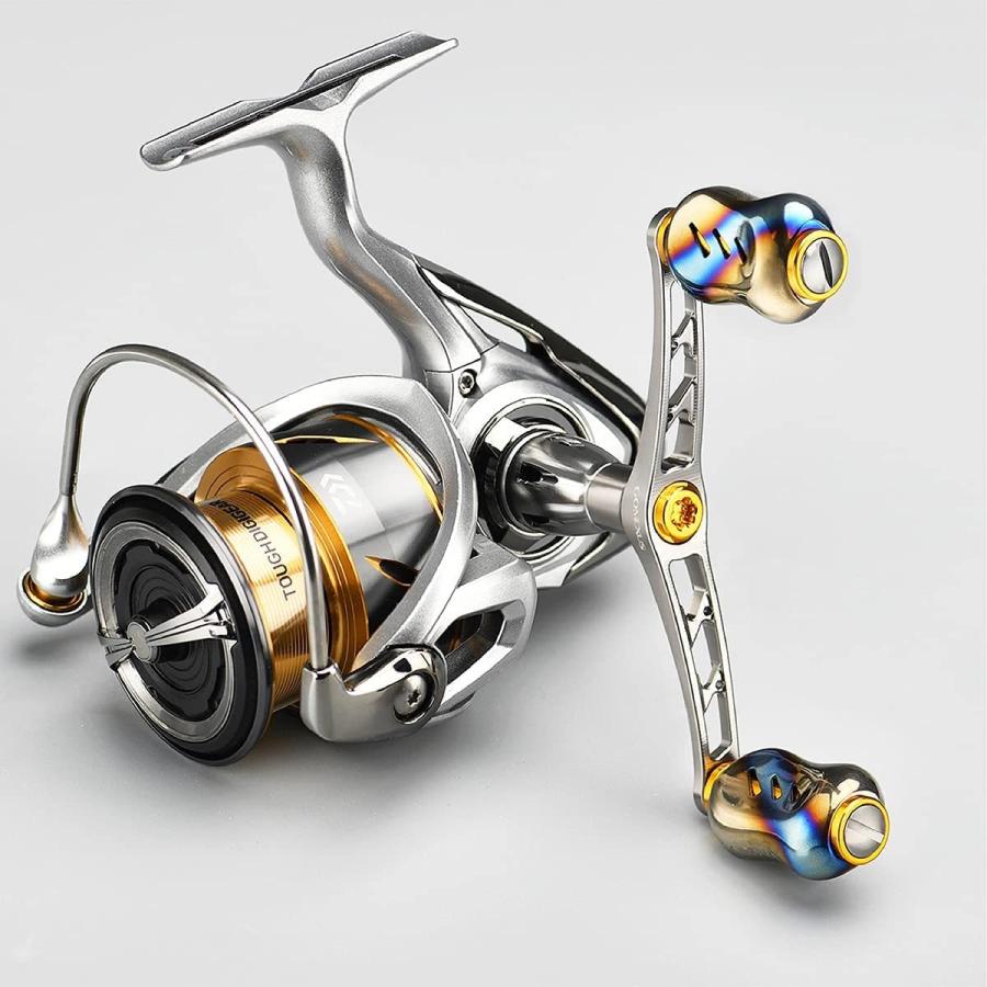 スピニングリール ダブルハンドル 98mm シマノ Shimano ダイワ Daiwa カスタム パーツ アルミ CNC切削  チタンノブ付き ゴメクサス Gomexus｜gomexus｜09