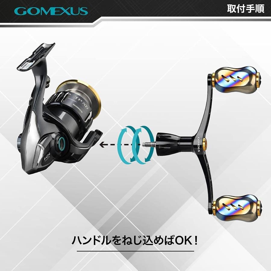 スピニングリール ダブルハンドル 98mm シマノ Shimano ダイワ Daiwa カスタム パーツ アルミ CNC切削  チタンノブ付き ゴメクサス Gomexus｜gomexus｜14