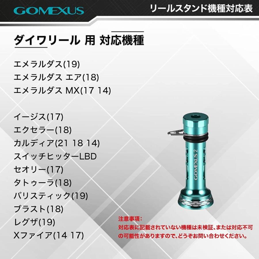 リールスタンド エメラルダスカラー ダイワ daiwa スピニング リール用 カスタム パーツ ボディーキーパー アルミ 46mm ゴメクサス Gomexus｜gomexus｜03