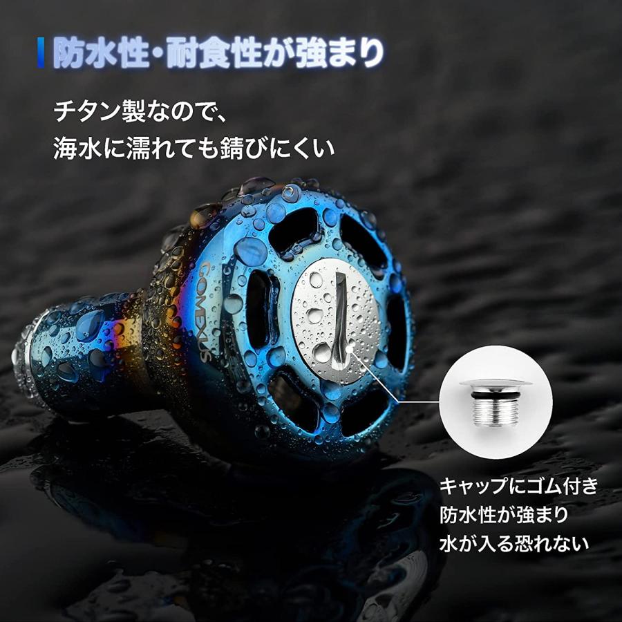 ゴメクサス パワーハンドルノブ 30mm チタン製 シマノ Shimano TypeA ダイワ Daiwa Type S リール カスタム パーツ 交換｜gomexus｜06