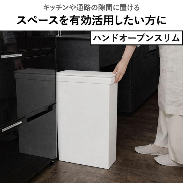 ゴミ箱 45リットル対応 おしゃれ 分別 スリム ダストボックス キッチン用 蓋付き SOLOW ソロウ 隙間で使えるスリムダストボックス ハンドオープン 40L 2個セット