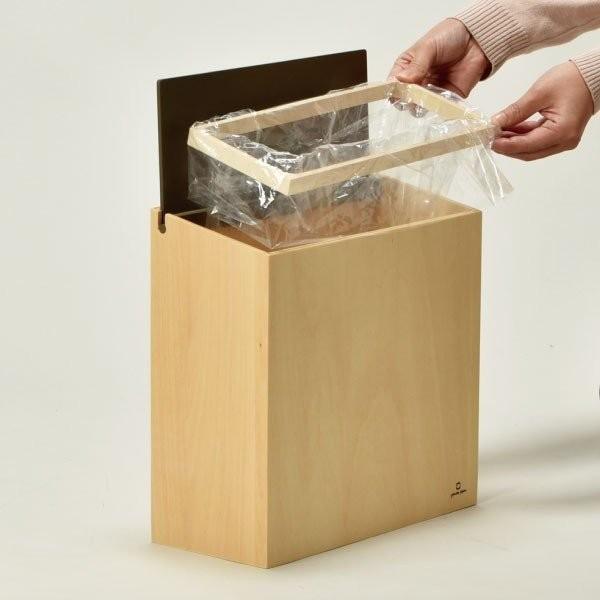 ゴミ箱 おしゃれ キッチン用 スリム リビング用 蓋付き フタ付き ダストボックス 木製 ごみ箱 トイレ用 日本製 ヤマト工芸 SLIM DUST ウォールナット