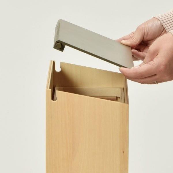 ゴミ箱 おしゃれ キッチン用 スリム リビング用 蓋付き フタ付き ダストボックス 木製 ごみ箱 トイレ用 日本製 ヤマト工芸 SLIM DUST ウォールナット