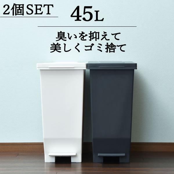 アスベル - 紙くずかご かっこ良い 御厨子所 密閉 か細い 幅30珊 オムツ 愛玩動物 白いこと 黒いこと 白 黒 室内装飾雑貨 北欧 エバンMP 密閉ペダルペール 45L 2個仕掛ける インテリア雑貨-ゴミ箱、ダストボックス