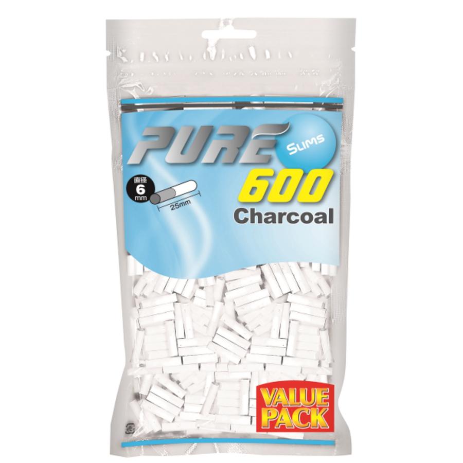 PURE 手巻きタバコ用 シャグ用 スリム チャコール フィルター 6mm x