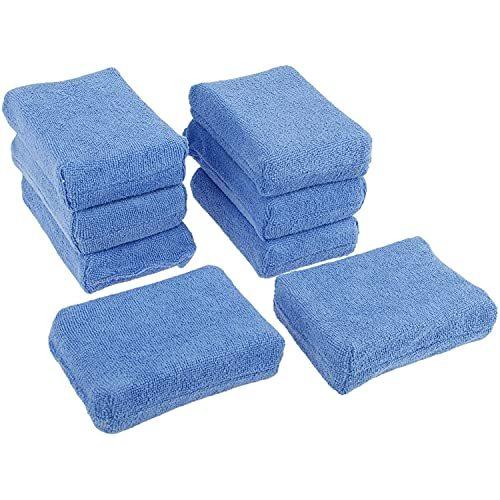 おすすめ 洗車用スポンジ ８個セット 極細繊維 バフ 傷つかない スポンジバフ ワックススポンジ 洗車用 研磨パッド カーワックス 研磨 Blue Discoversvg Com