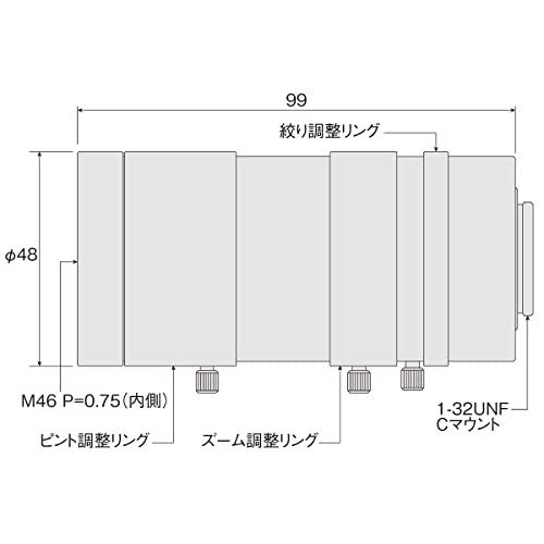 ホーザン(HOZAN)　ズームレンズ　Cマウント　作動距離150~400mm　明るさと深度調整自在　F5.6~32　L-870