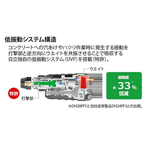 HiKOKI(ハイコーキ) ロータリハンマドリル AC100V 850W SDSプラスシャンク コンクリート28mm 低振動 DH28PFY