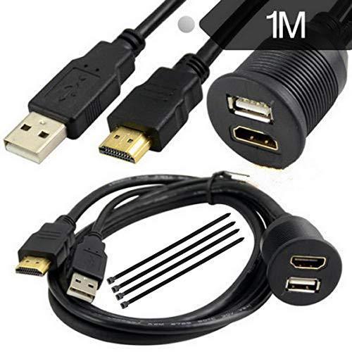 いいスタイル 延長パネル Usb2 0 Hdmi に Hdmi Usb2 0 車用 1m フラッシュマウントケーブル 2サイズ選 ダッシュボードキット 防水ケーブル Usbケーブル Www We Job Com