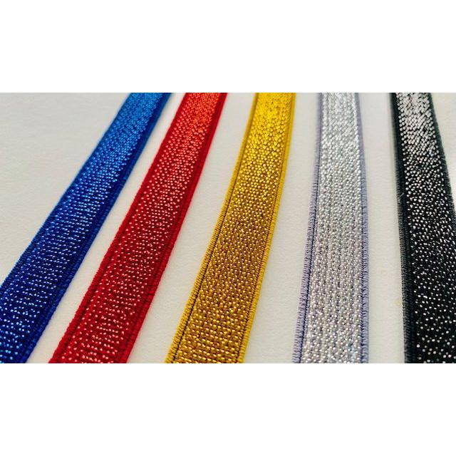 ラメ平織ゴム15mm巾　５ｍ巻 | 