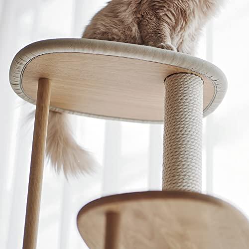 公式 グッズ [カリモク家具] KARIMOKU CAT TREE キャットタワー 木製 日本製 猫タワー 撥水加工生地 綿縄爪研ぎ 高さ124cm 運動不足 【C6951734507】(24525円)