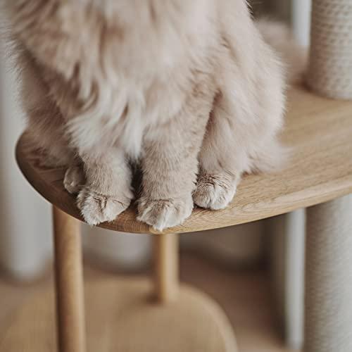 公式 グッズ [カリモク家具] KARIMOKU CAT TREE キャットタワー 木製 日本製 猫タワー 撥水加工生地 綿縄爪研ぎ 高さ124cm 運動不足 【C6951734507】(24525円)