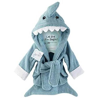 人気ブランドの Baby Aspen ベビーアスペン フード付きベビーバスローブ ブルー シャーク Cisama Sc Gov Br