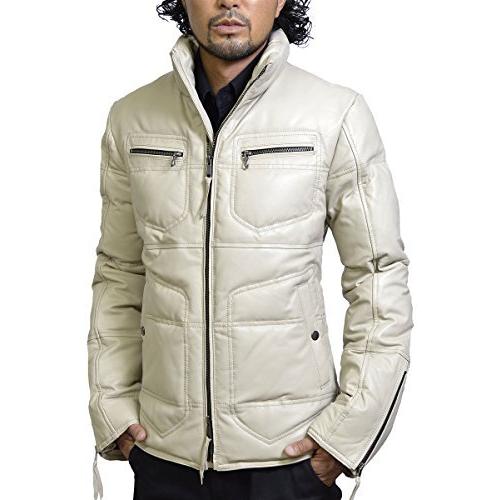 史上一番安い メンズ ダウンジャケット Haruf ハルフ ライダースジャケット U ホワイト 革ジャン レザーコート 本革 ラムレザージャケット トップス Www Msmt Org In