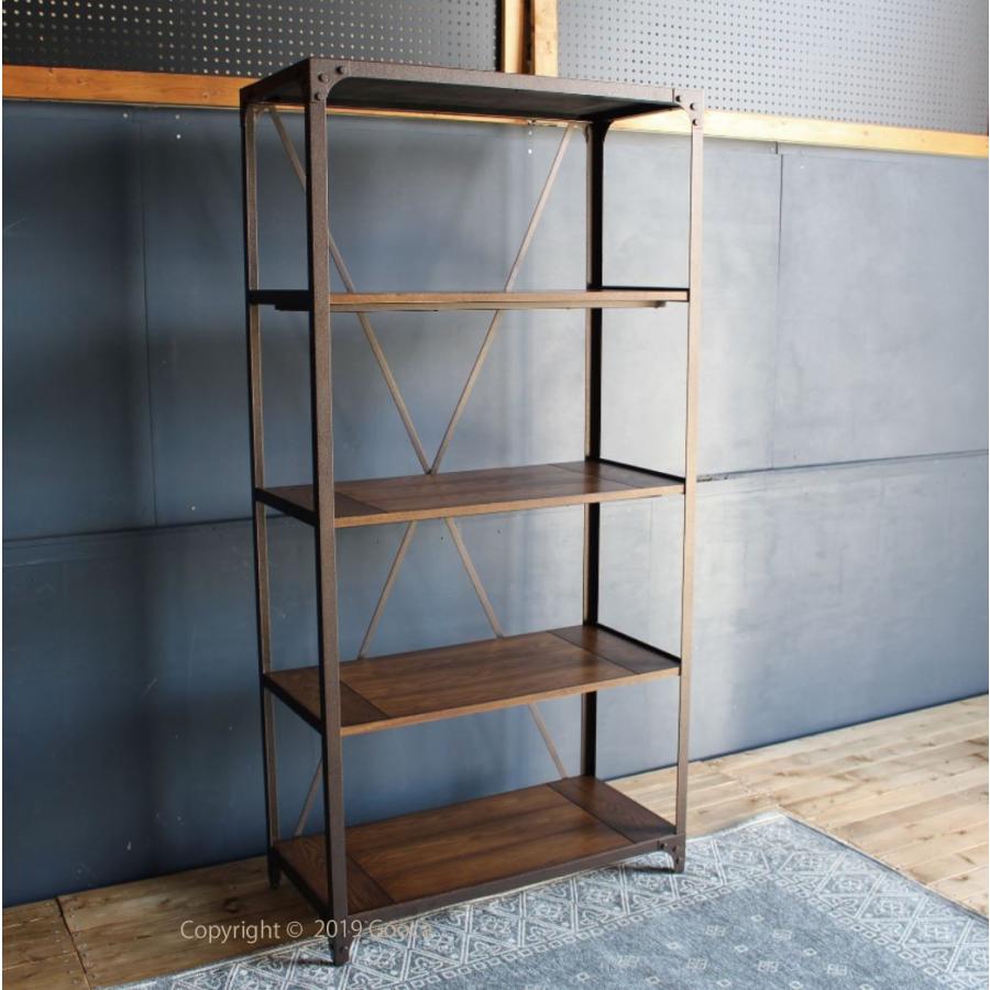 ラック オープンラック 4段 棚 収納 シェルフ スチール アイアン風 黒