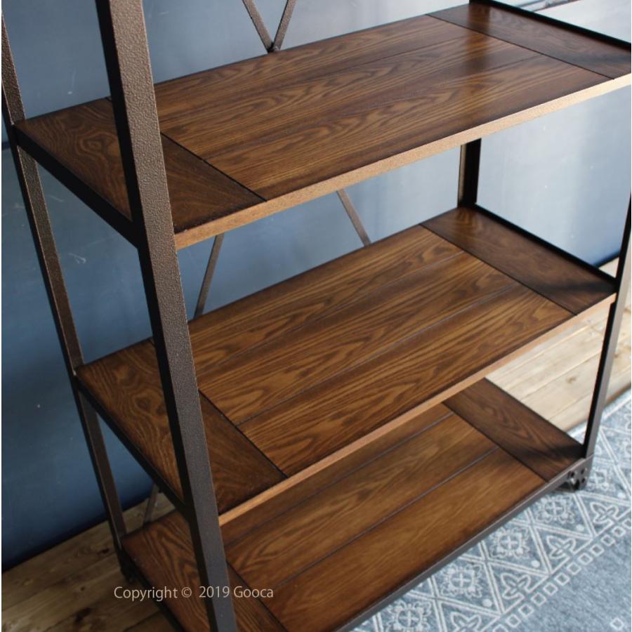 ラック オープンラック 4段 棚 収納 シェルフ スチール アイアン風 黒