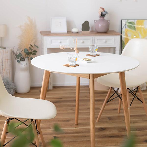 ナチュラルなラウンドテーブル 楽天市場】ラウンドテーブル 幅90 ダイニングテーブル 丸 木製