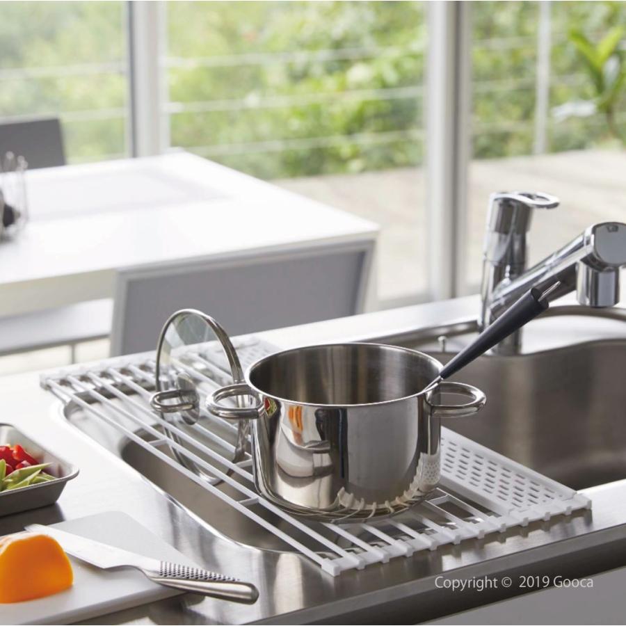 Tower 水切りトレー Lサイズ おりたたみ シリコン シンク上 キッチン ドレーナー 白 黒 おしゃれ シンプル 洗い物 食器 作業台 省スペース コンパクト タワー Tower 027 家具 インテリアのgooca 通販 Yahoo ショッピング