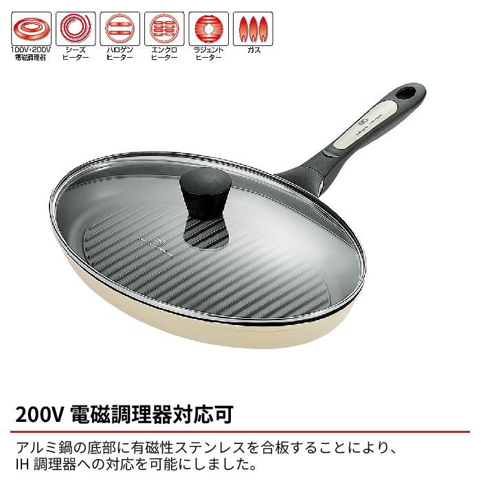 値下げ 魚焼き器 オーバルパン フライパン IH ガラス蓋付き フッ素加工