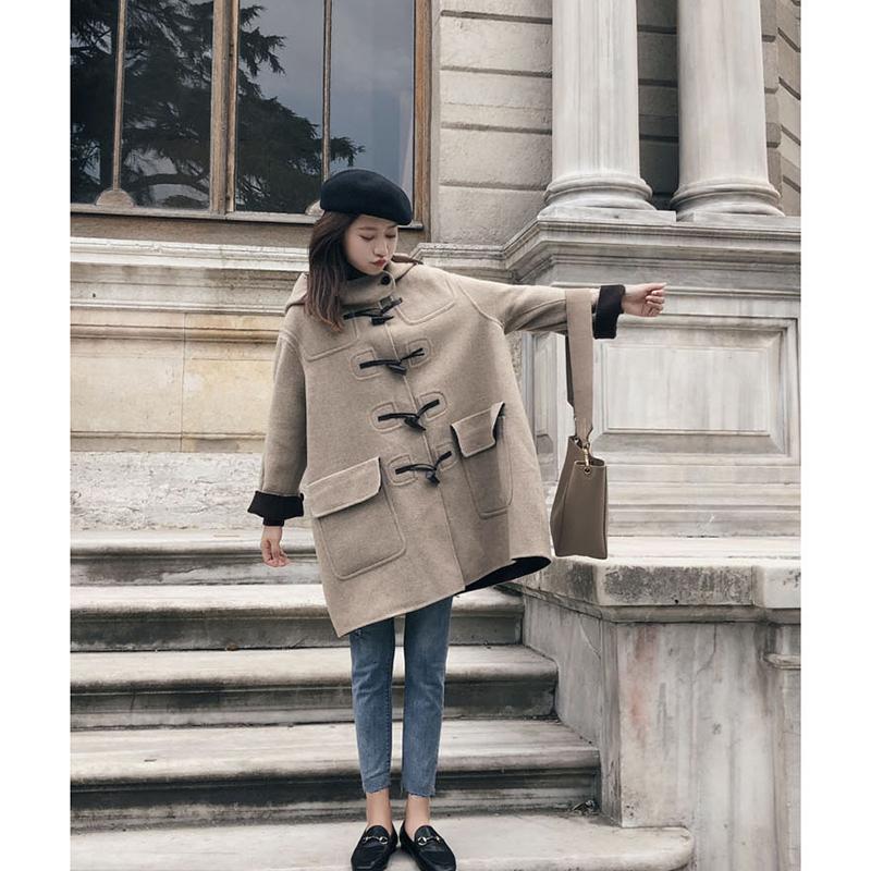 在庫処分大特価 ダッフルコート レディース アウター バイカラー ロング ルーズ フェミニン 可愛い きれいめ フード 秋冬 Good Clothes ファイナルバーゲン Novaston Com