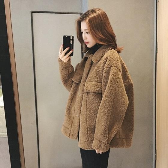 アウター ジャケット レディース ブルゾン ホワイト ブラウン もこもこ フェミニン 可愛い シンプル 秋冬 Good Clothes 64 以上節約