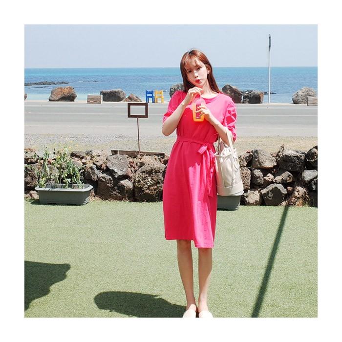 即日出荷 ワンピース 大人ワンピ Good Clothesのワンピース 半袖 膝丈 ワンピース Akwanpi0495 Akwanpi0495 ワンピース リゾートワンピース 半袖 膝丈 無地 可愛い 可愛い コットン ウエストリボン 大人ワンピ Aライン Good Clothes Akwanpi0495 Good Clothes ブランド