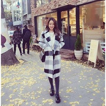 チェスターコート レディース ロングコート ウールコート 大きいサイズ アウター ロング丈 白黒 チェック Good Clothes Coa0057 Good Clothes 通販 Yahoo ショッピング