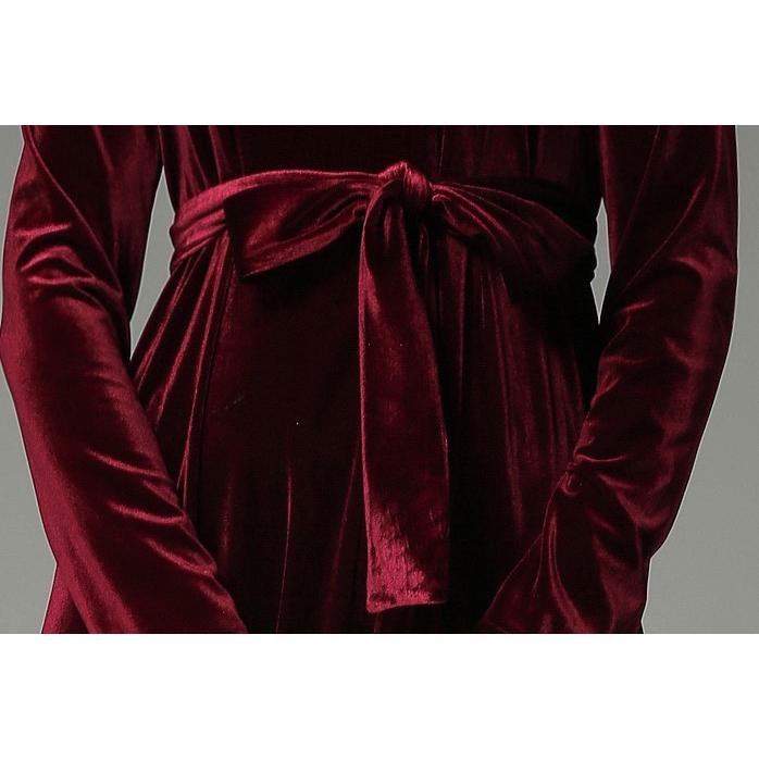 ベルベット ワンピース 透け感 レース ベロア 長袖 フレア ロング丈 フォーマル パーティー レディース Good Clothes Wanpi0136 Good Clothes 通販 Yahoo ショッピング