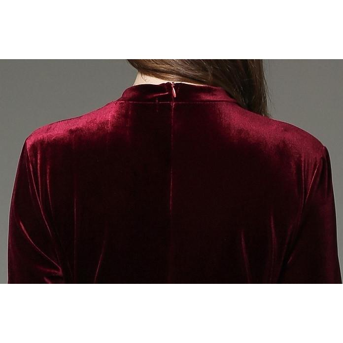 ベルベット ワンピース 透け感 レース ベロア 長袖 フレア ロング丈 フォーマル パーティー レディース Good Clothes Wanpi0136 Good Clothes 通販 Yahoo ショッピング