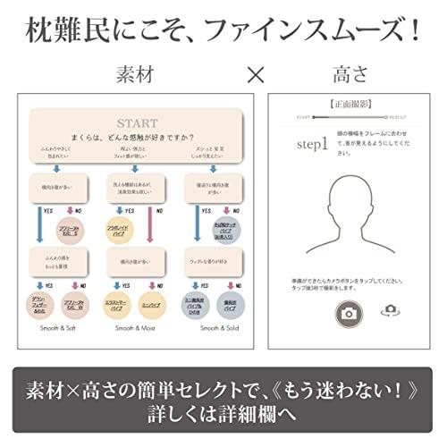 西川　(Nishikawa)　備長炭　(低め)　洗える　しっかり　高さ調節可能　パイプ枕　高さ　ワイド　70X43cm　ファインスムーズ　EFA228