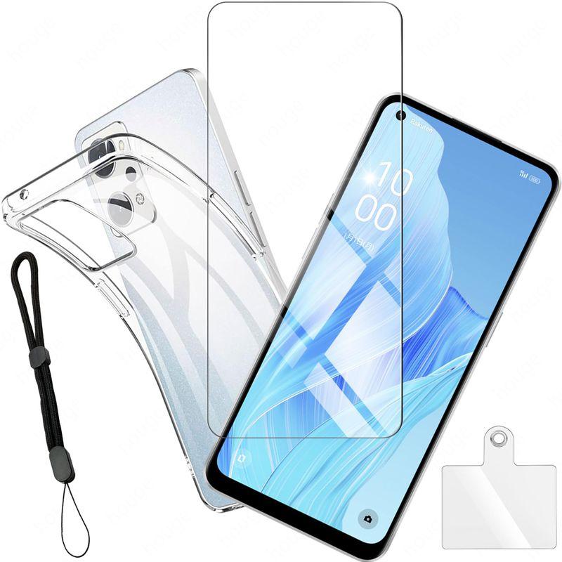 houge ケース + 1枚 ガラスフィルム OPPO Reno9 A/OPPO Reno7 A 用の ケース クリア バンパー カバー ス