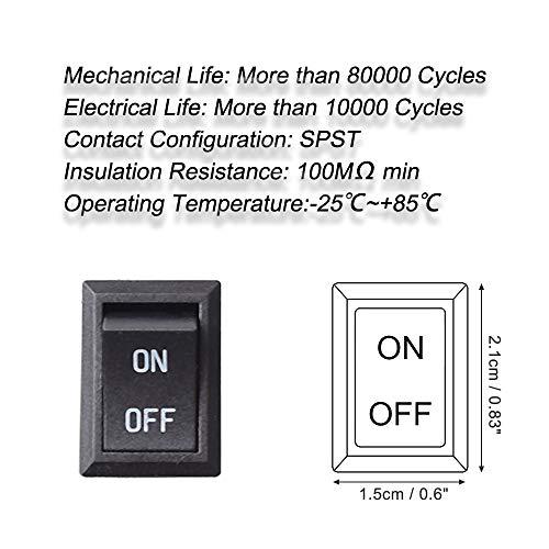 Cocar ロッカースイッチ DC AC 12v スイッチ 2ピンSPST 車 スイッチ ミニオン/オフトグルスイッチAC 125V-250V DC 12V 24V 36V 48V 60Vに最適車のオ｜good-deal｜02