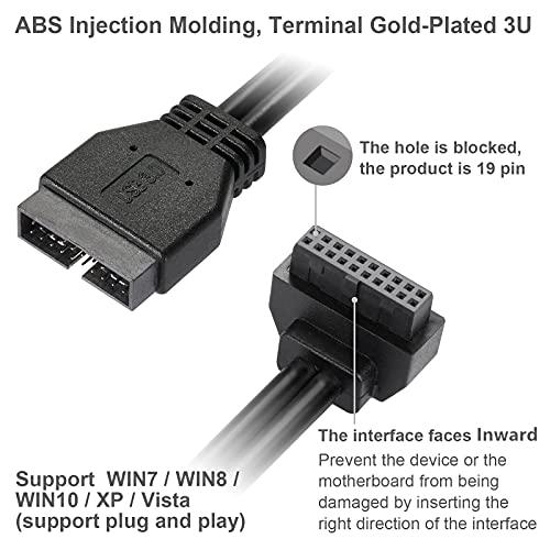 MZHOU SATA USB延長ケーブル-USB3.0マザーボード前面19ピンオス-メス延長ケーブル18cm高速接続（インターフェースは内側を向いています）｜good-deal｜03