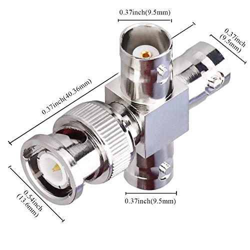 TUOLNK 2個BNCオスから3メスジャックTタイプRF同軸コネクタ放送/延長ケーブル用4ウェイスプリッタ同軸アダプタBNCティーコネクタT字型｜good-deal｜04