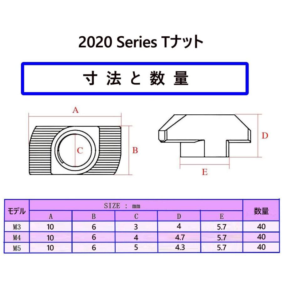 120個 TナットT型ナット T溝ナット M3 M4 M5 Tスロットナットハンマーヘッド締付ナット 硬度が高くて 寿命が長くて｜good-deal｜03