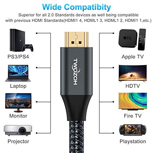 HDMIケーブル 2M Twozoh HDMI 2.0 規格 4K UHD @60Hz対応 4K 2160p(UHD) /440p (QHD) /1080p (HD) 高速イーサネット 編み組の HDMI ケーブル Nintend｜good-deal｜05