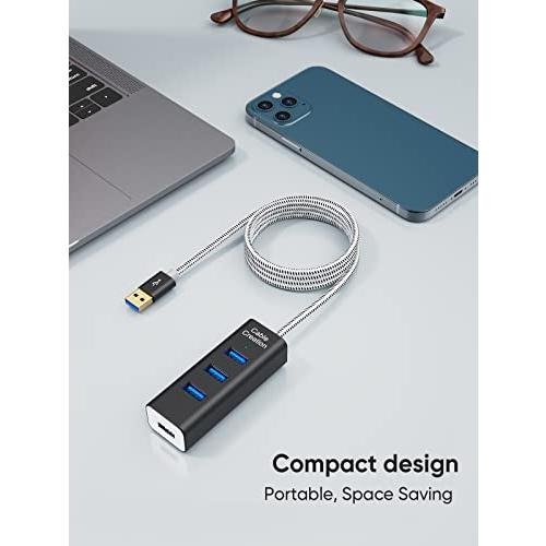 USB ハブ,CableCreation 4 IN 1 USB 3.0 ハブ 1.5M 耐久性編組3.0延長ケーブル Mac/PC/USBフラッシュディスクに対応 ブラック｜good-deal｜06