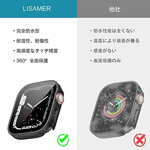 LISAMER 対応 Apple Watch ケース Series 9/8/SE/7/6/5/4 45mm アップルウォッチ用 ケース 防水 一体型 新デザイン 3D直角エッジ 超薄型 PC+ガラス素｜good-deal｜05