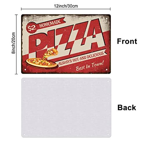 SUPERDANT Homemade Pizza ブリキの看板 ファーストフード店 レトロの看板 金属看板 ビンテージ ブリキ看板 金属ポスター オリジナルデザイン ウォー｜good-deal｜02